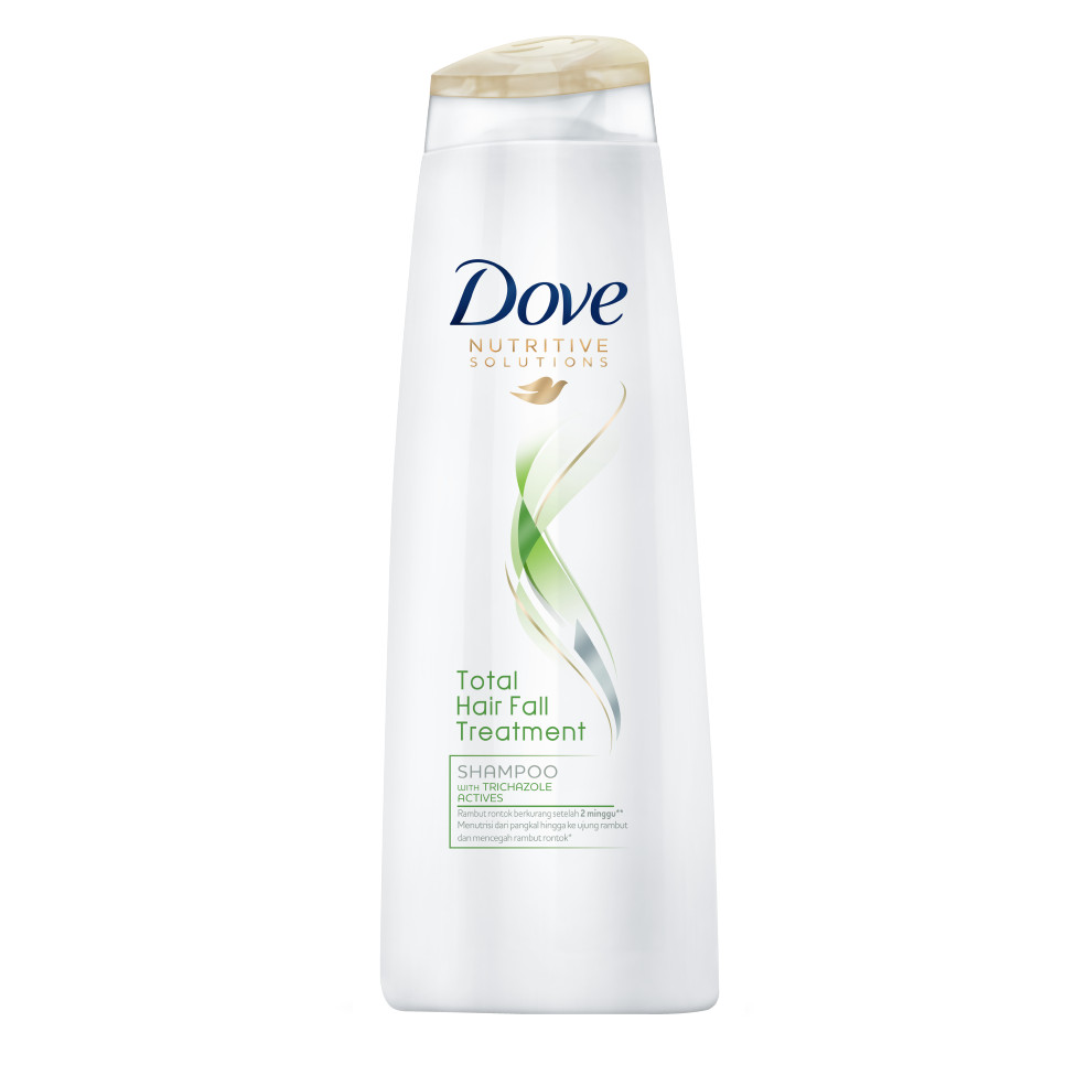 Shampo untuk rambut rontok Dove Total Hair Fall Treatment.